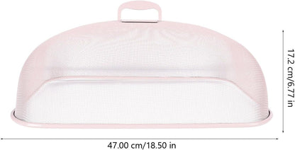 Large Pink Iron Food Cover Dustproof Kitchen Food Protector for Household and Restaurant Use Fresh-keeping Serving Dish Cover