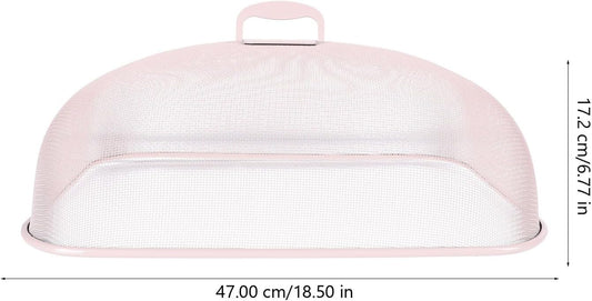 Large Pink Iron Food Cover Dustproof Kitchen Food Protector for Household and Restaurant Use Fresh-keeping Serving Dish Cover