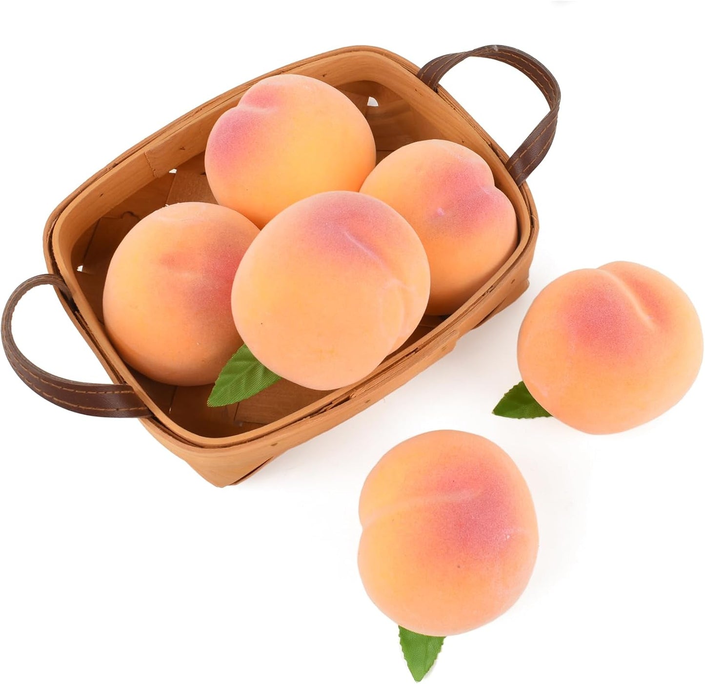Artificial Peaches 6PCS Fake Yellow Peaches Simulation Peaches Fake Fruits Simulation Peaches for Home Kitchen Table Decor Photography Props