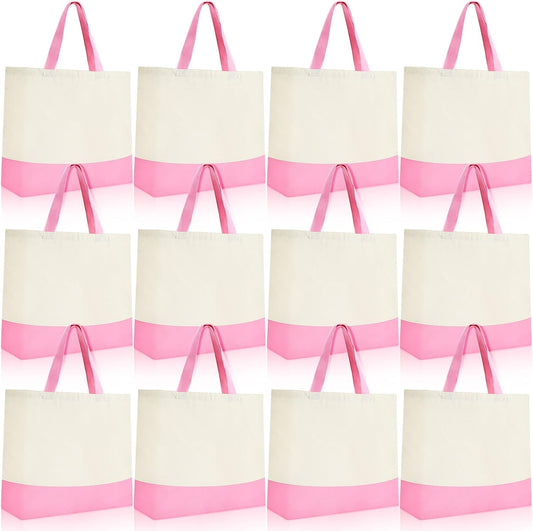Epakh Canvas Tote Bags Bulk 18.5 x 15 Inch Reusable Grocery Shopping Bags Tote Luggage for Shopping