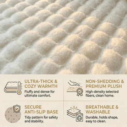 Faux Rabbit Fur Rug, 3D Bubble Fluffy Soft Runner, Rectangle Fuzzy Carpet for Living Room, Bedroom, Machine Washable Shaggy Rug,Soft rRug for Window Sill (Dusty Pink 39.3"×78.7")