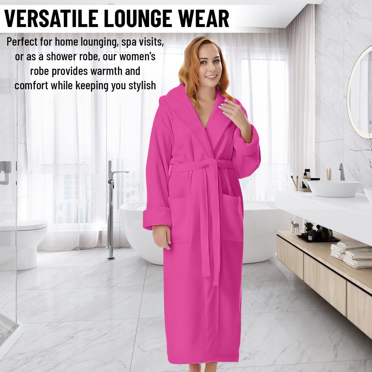 KAHAF COLLECTION Cotton Terry Robes for Women and Men, Terry Shawl Collar Bathrobe, ONE SIZE - UNISEX Men & Women Spa Robe