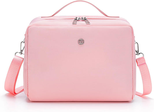 MEXS Lunch Bag for Women Men Insulated Lunch Box with Adjustable Strap Adult Lightweight Lunch Tote for Work Picnic Travel (Pink)