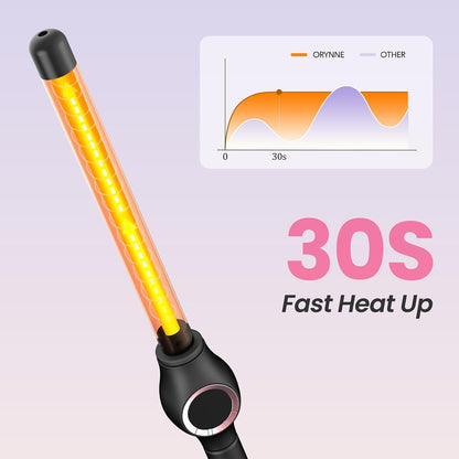 ORYNNE 3/4 Inch Curling Wand for Long Hair, Extra Long Barrel Ceramic Wand Curling Iron, 7 Adjustable Heats, 110-240V Dual Voltage Hair Wand Curler, 60 Minutes Auto Shut Off