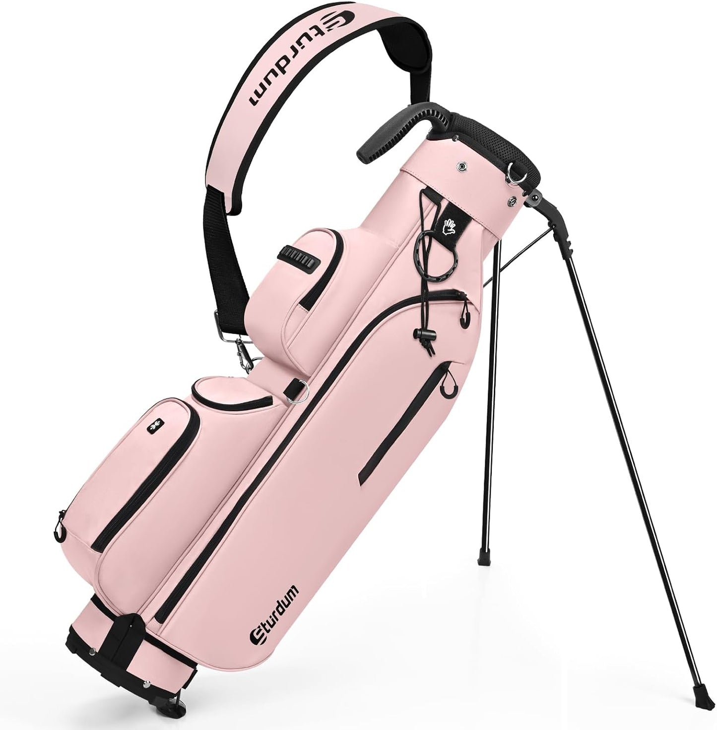 Golf Stand Bag, Lightweight Par 3 Golf Bag with 3 Way Dividers 900D Weatherproof Oxford, 3.7lbs Compact Yet Spacious Pitch N Putt for Driving Range, Cooler Pockets