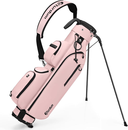 Golf Stand Bag, Lightweight Par 3 Golf Bag with 3 Way Dividers 900D Weatherproof Oxford, 3.7lbs Compact Yet Spacious Pitch N Putt for Driving Range, Cooler Pockets