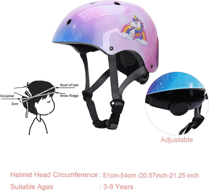 Kids Helmet with Knee Pads Elbow Pads and Wrist Guards,Child Protective Gear for Boys Girls Age 3-5-8 Years fit Roller Skates, Skateboarding, Scooter Bicycle Skate Scooter Skateboard
