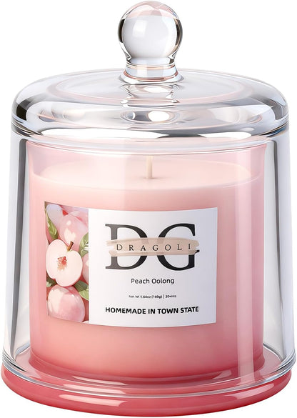 White Peach Oolong Scented Candle – Natural Soy Wax, 30+ Hours Long-Lasting Aromatherapy for Home