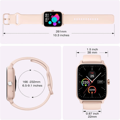 Fitpolo Smart Watch for Women Android & iPhone, Alexa Built-in [1.8" HD Screen] IP68 Waterproof Fitness Watch with Bluetooth Call (Answer/Make), Heart Rate/Sleep/SpO2 Monitor, 105 Sports Trackers