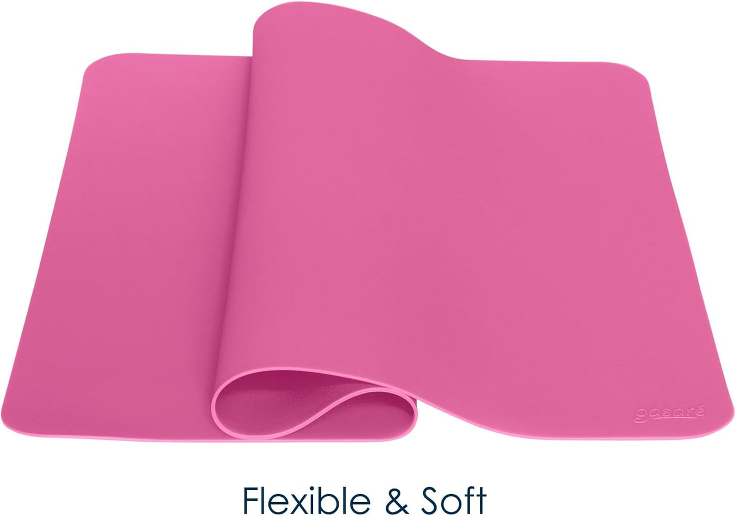 GASARE, Placemats Set of 4, Silicone Placemats, Table Mats, Non-Slip, Easy to Clean, Heat Resistant, Flexible, 20% Thicker, 16 x 12 inches x 1.1mm, Pink