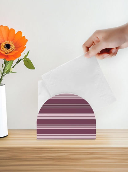 Napkin Holder Pink Plum Stripes Standing Napkin Dispenser Tissue Organizer 1 Pack Horizontal Striped Lines Acrylic Paper Napkin Holders for Table Kitchen Dining Cocktail Party Cafe Bar Bathroom