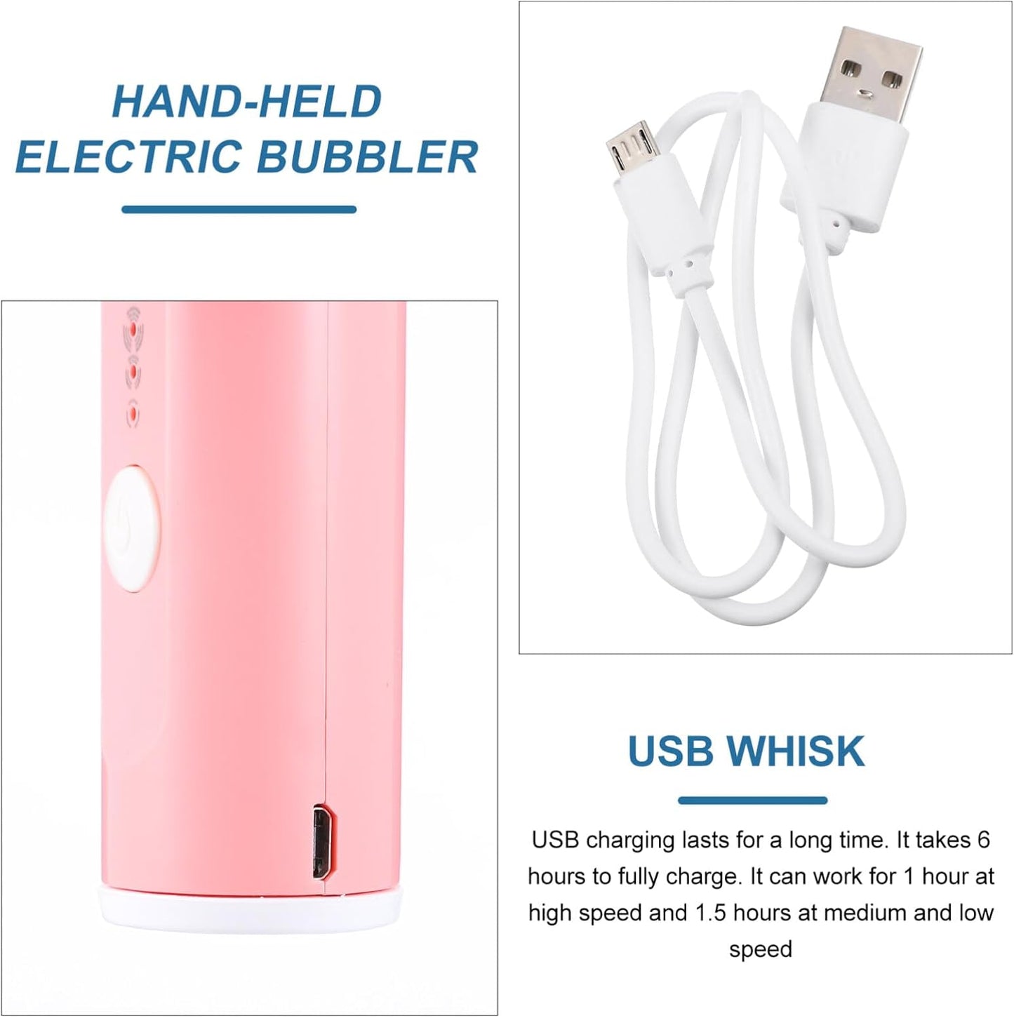 Hemobllo 1set Usb Rechargeable Stainless Steel Handheld Electric Bubbler Automatic Paint Mixer for Crafts Lightweight and Compact Design Easy to Clean Whisk for Paint and