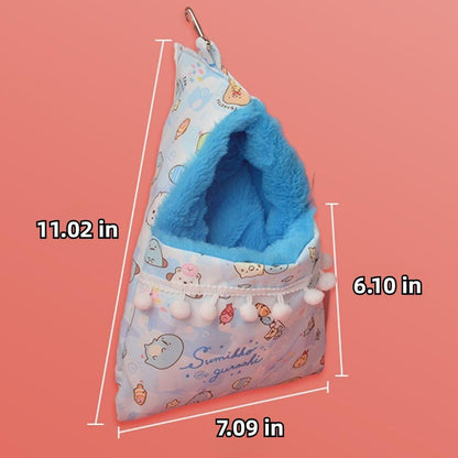 Sugar Gliders Sleeping Pouch Bag Small Pet Faux Rabbit Velvet Hanging Warm Comfortable Nest Bed for Small Animals Squirrels Marmosets Rats Hamster (Pink)