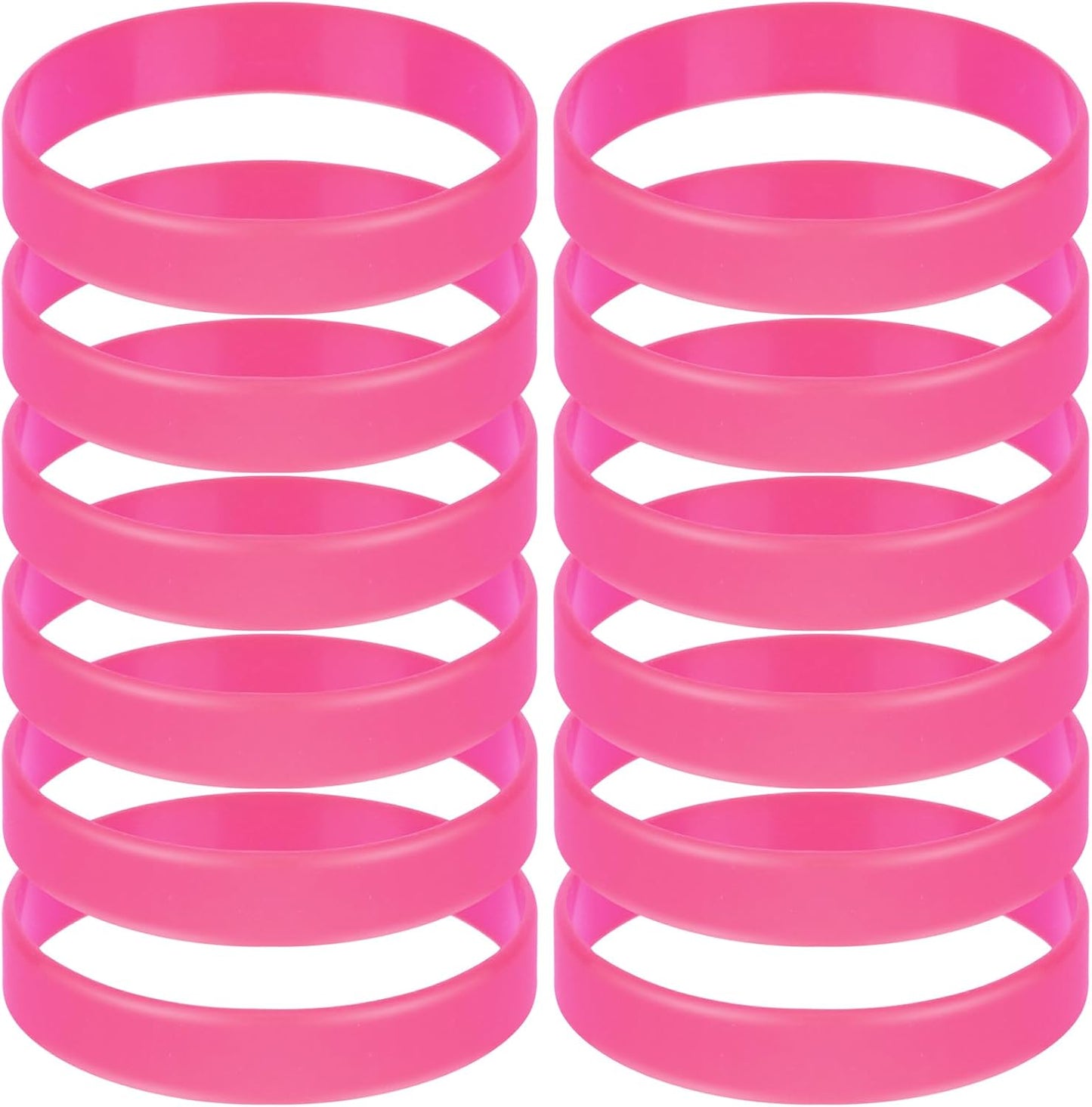 12 Pcs Rubber Bracelets Silicone Wristbands 12 Colors/Black/Green/Yellow/Orange/Blue/Purple/Red/Pink, Sport Elastic Silicone Bands