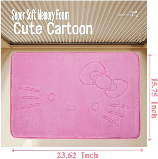 Cute Cartoon Pink Area Rugs for Bedroom Living Room Bathroom Rugs Bath Mat Door Mat Super Soft Memory Foam Design Non Slip and Absorbent 15.75 x 23.62 Inch