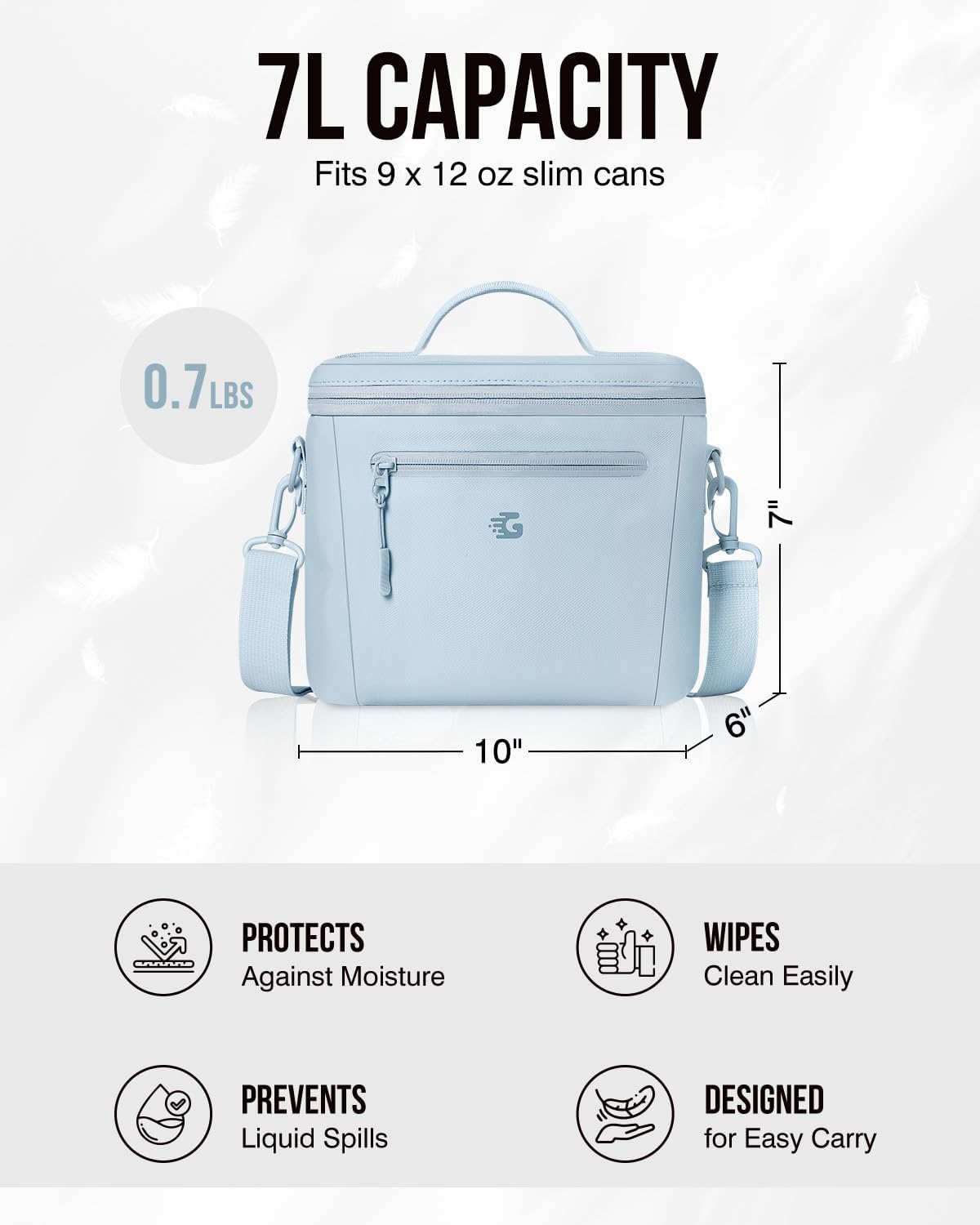 GLORIEROO Insulated Lunch Box Bag Women Girls - Waterproof Leakproof Lightweight Reusable Cooler for School Work Picnic - Back to School