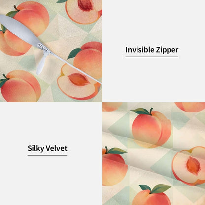 Checkered Peach Throw Pillowcases 22"X22" Double Sided Print Soft Cushion Cover for Sofa Sofa Bed