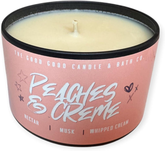 6 oz Good Good Candle & Bath Co. Scented Premium Soy Candle (Georgia Peaches & Cream Premium Soy Candle, 6oz)