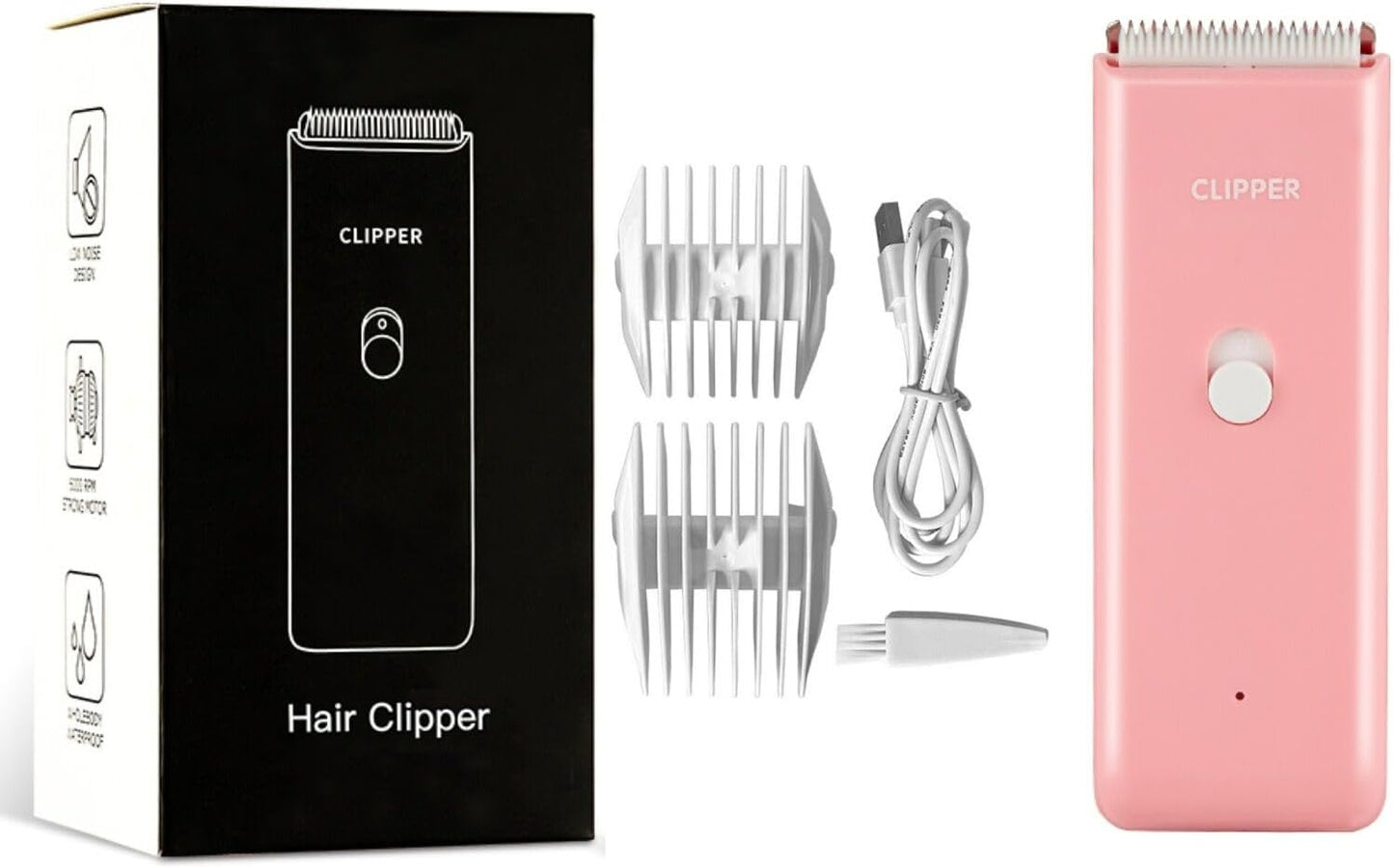 Dog Clippers,Quiet Washable USB Rechargeable Cordless Dog Grooming Kit,Electric Pets Hair Trimmers Shaver Shears for Dogs and Cats Pink