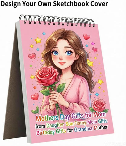 Soucolor Cute Sketch Book 9" x 12" for Teen Girls,Sketchbook 100 Sheets Spiral Notebook Drawing Pad, Pastel School Supplies for Artists, Arts and Crafts Gifts Set for Kids,Women