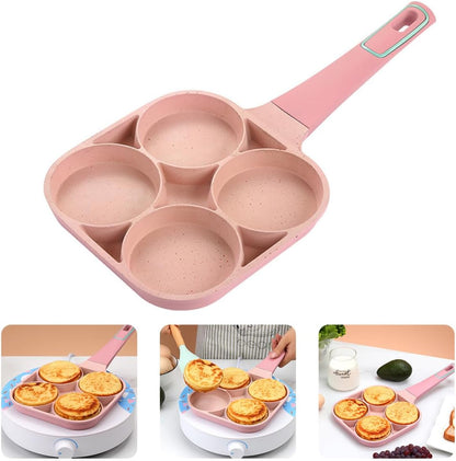 Garneck Nonstick Egg Frying Pan with Design Anti-scald Handle Even Heat Distribution Compact Lightweight Skillet for Household Cooking and Egg Hamburgers in Pink