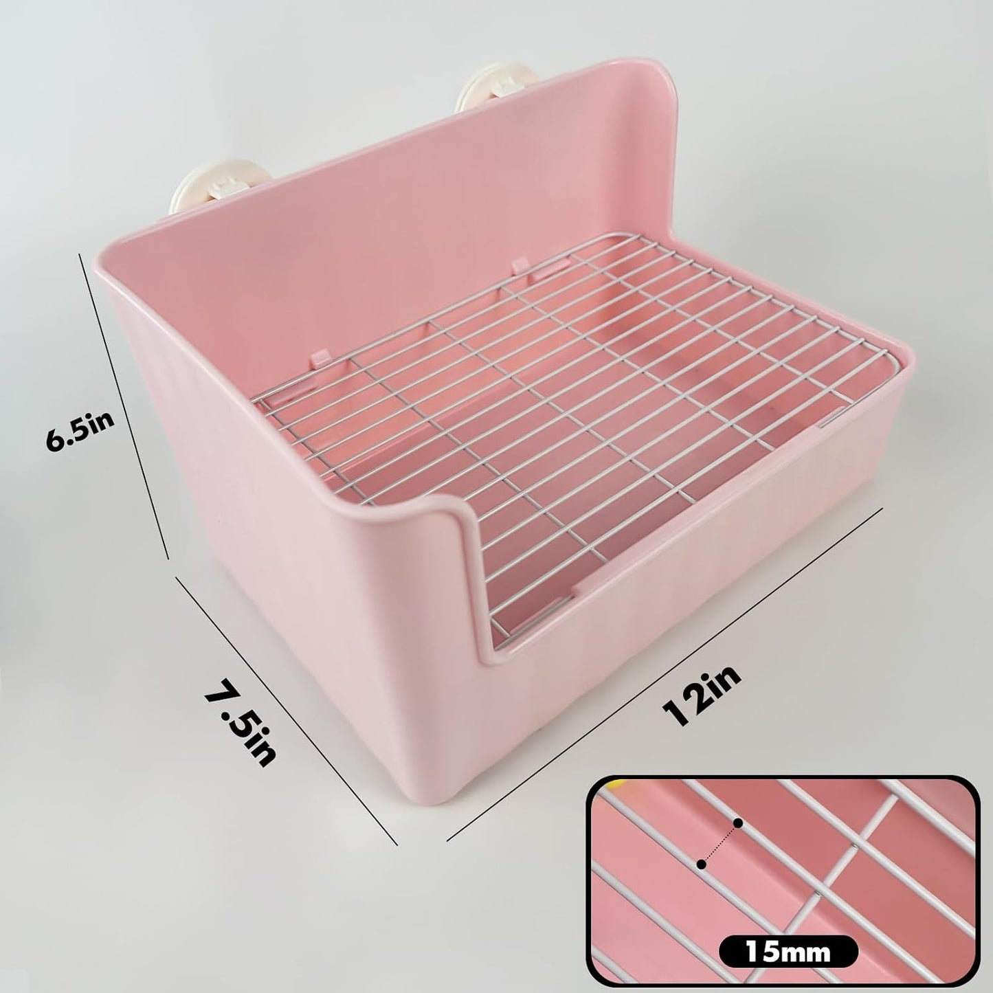Large Rabbit Litter Box Bunny Potty Training Corner Litter Pan Comes with Liners Rabbit Pee Pads, Small Animal Bedding Toilet for Guinea Pig, Ferret, Hamster, Bunnies (Pink)