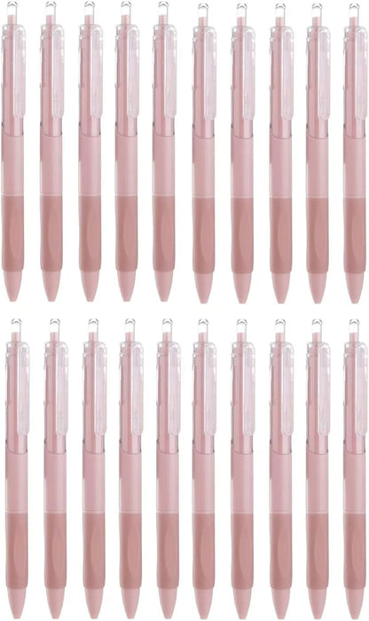 YYaaloa 20pcs Cute Pens Black Gel Ink Pens Retractable 0.5mm Gel Pens Bullet Point Nice Gifts Fun Pens for Women Office Supplies (20, Pink)