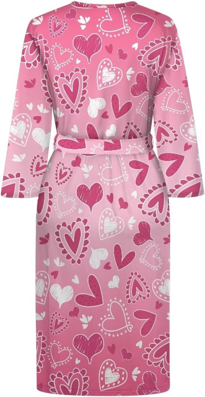 TODIYADDU Bathrobe for Women Long Sleeve Robes Knee Length Casual Loungewear S-2XL