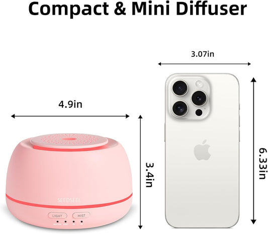 SEEDSEEL 300ML Essential Oil Diffuser with 7 Color LED Light, Remote, 4 Timers, Auto-Off, Ultrasonic Aromatherapy Diffuser for Office, Bedroom, Yoga, Home