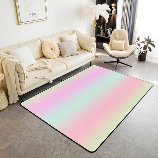 Ombre 3x5 Area Rug Pastel Pink,Mint Green,Peach Rugs for Living Room | Abstract Rainbow Gradient Washable Rug, Watercolor Tie Dye Bohemian Carpet Indoor Floor Mat