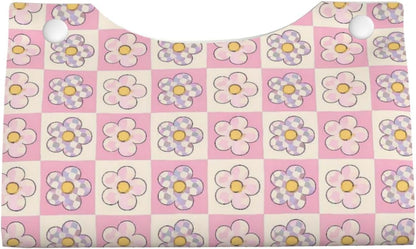 Pink Checkerboard Daisy Long Tissue Box Cover Paper Holder Home Decor 7.9'' x 4.9'' x 4.5''