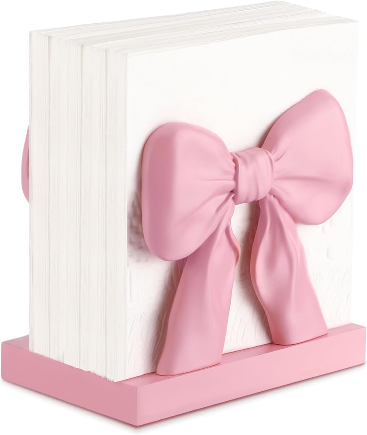 Chunful Pink Bow Napkin Holder Countertop 3D Coquette Kitchen Decor Cute Bow Napkin Dispenser for Home Dining Room Back to School Teacher Gift Bridal Shower Housewarming Gift for Women