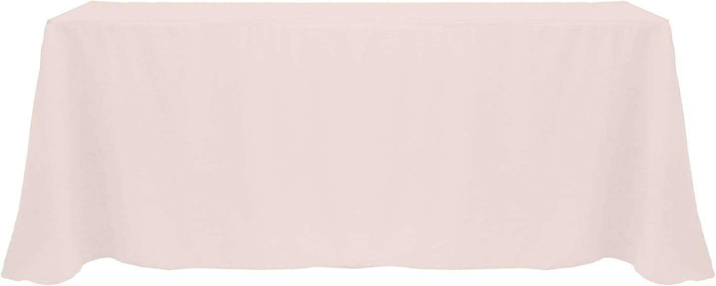 Ultimate Textile 90 x 132-Inch Rectangular Polyester Linen Tablecloth Ice Peach