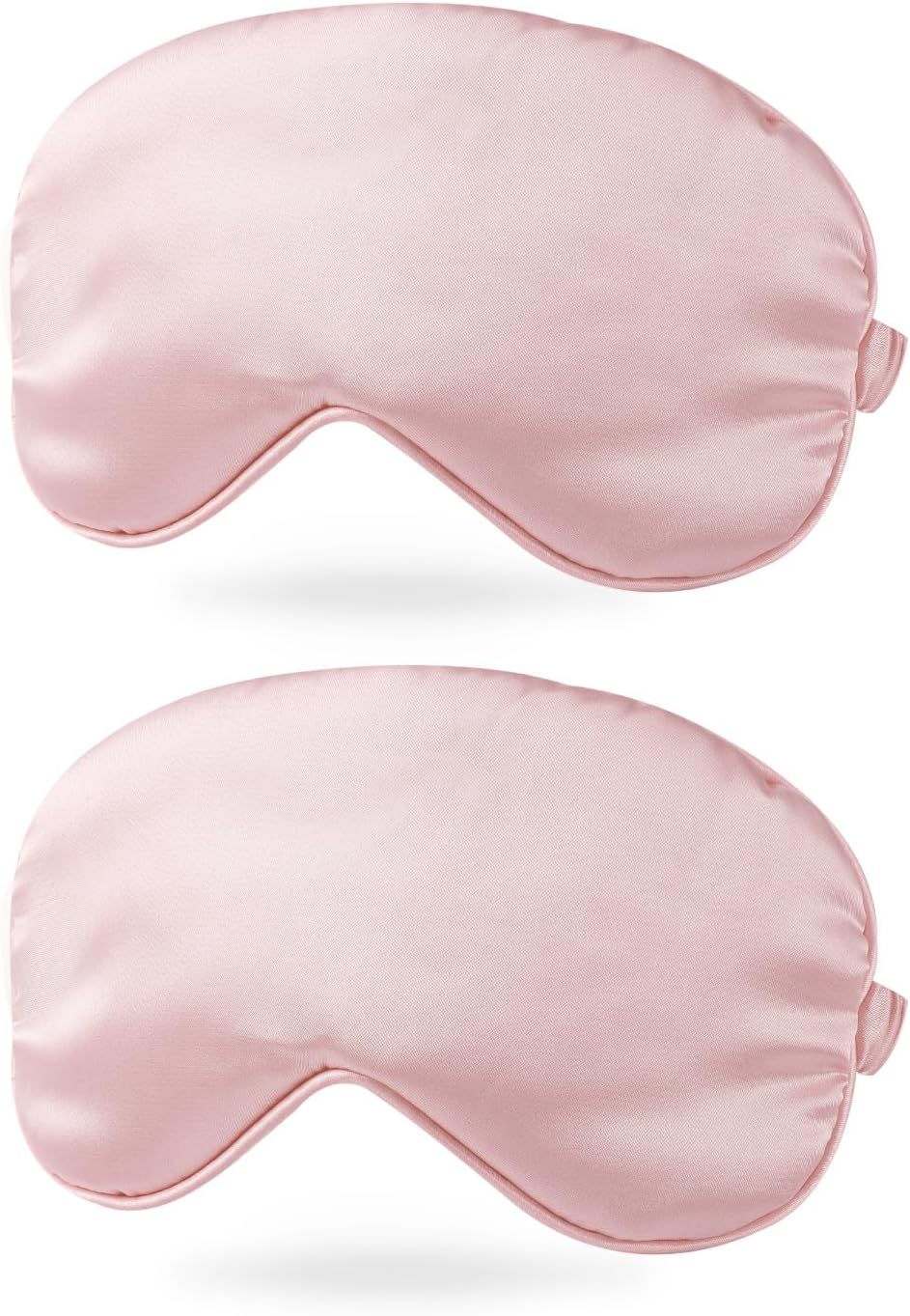 PATIKIL Silk Sleep Mask, 2 Pack Soft Satin Eye Protective Mask Blackout Eye Cover with Elastic Straps for Side Sleeping Women Men Travel, White Pink