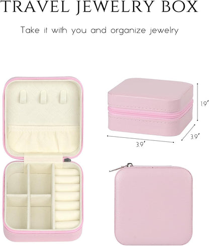 SLOZO Travel Jewelry Case, Travel Jewelry Box, Mini Jewelry Travel Case, Jewelry Organizer Case, Portable Small Jewelry Organizer Storage Boxes - Best Gift for Women Girls.