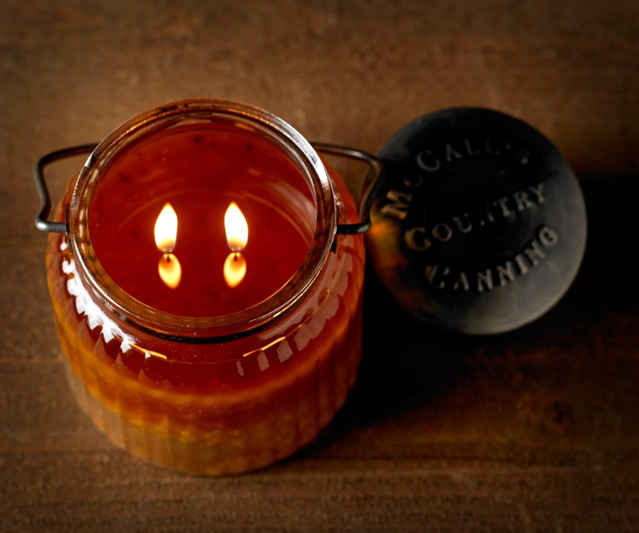 McCall’s Candles | Peach Tea | 18 oz Scented Candle | Indulgence Collection | USA-Poured | Double Wick | Grooved Jar with Carrying Handle | Porch-Side Citrus & Herbal Fragrance
