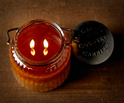 McCall’s Candles | Peach Tea | 18 oz Scented Candle | Indulgence Collection | USA-Poured | Double Wick | Grooved Jar with Carrying Handle | Porch-Side Citrus & Herbal Fragrance
