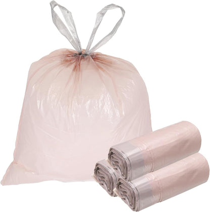 uxcell 80 Count Trash Bags with Drawstring, 5.2 Gallon 20" Garbage Bags, Unscented Bathroom Trash Can Bin Liners Tear-Free Design for Home Office Kitchen Living Room Bedroom Car, Pink