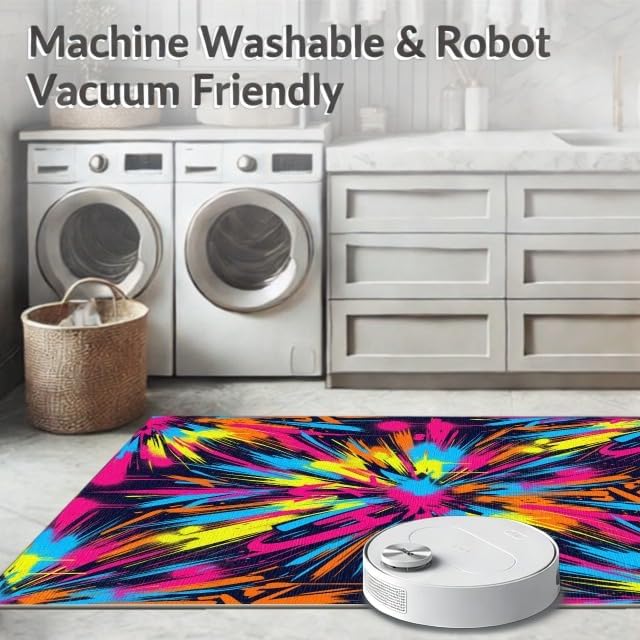 Design&I 5'x7' Smooth Finish Abstract Abstract Washable Mat, Pink for Guest Room, Lounge, Apartment, Flatweave & Snag-Free Daily Traffic Ready Area Rug | 2297711