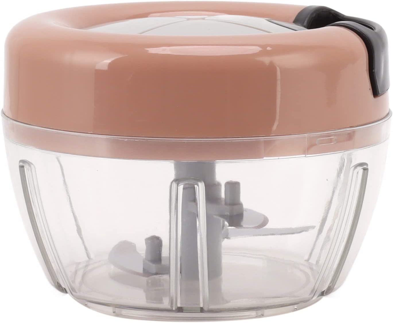 Manual Food Chopper, Durable Stainless Steel Blades for Quick Chopping for Home Kitchen, Pink Grey