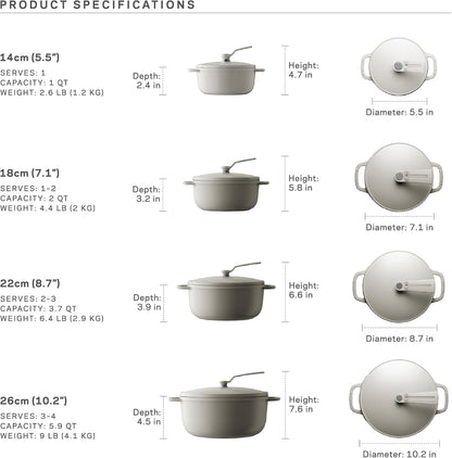 Vermicular Oven Pot 2.0 | Lightweight Enameled Cast Iron Pot | 22cm (3.7 Qt) | Non-Toxic | Induction-compatible | Dutch Oven | Made in Japan | Matte Himalayan Pink