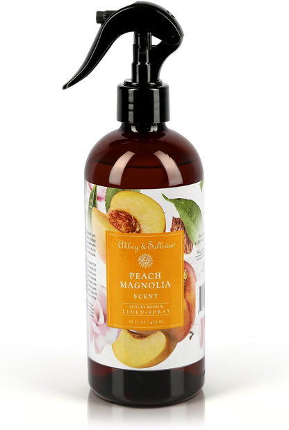 Abbey & Sullivan Odor Eliminating and Refreshing Linen and Room Spray, Peach Magnolia, 16 oz