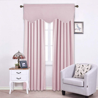 NICETOWN Bedroom Blackout Valance Tier - 52 inches by 18 inches Scalloped Rod Pocket Valance Window Curtain for Girl's Room/Baby Nursery/Dormitory/Kids Room, Lavender Pink, 1 Pack