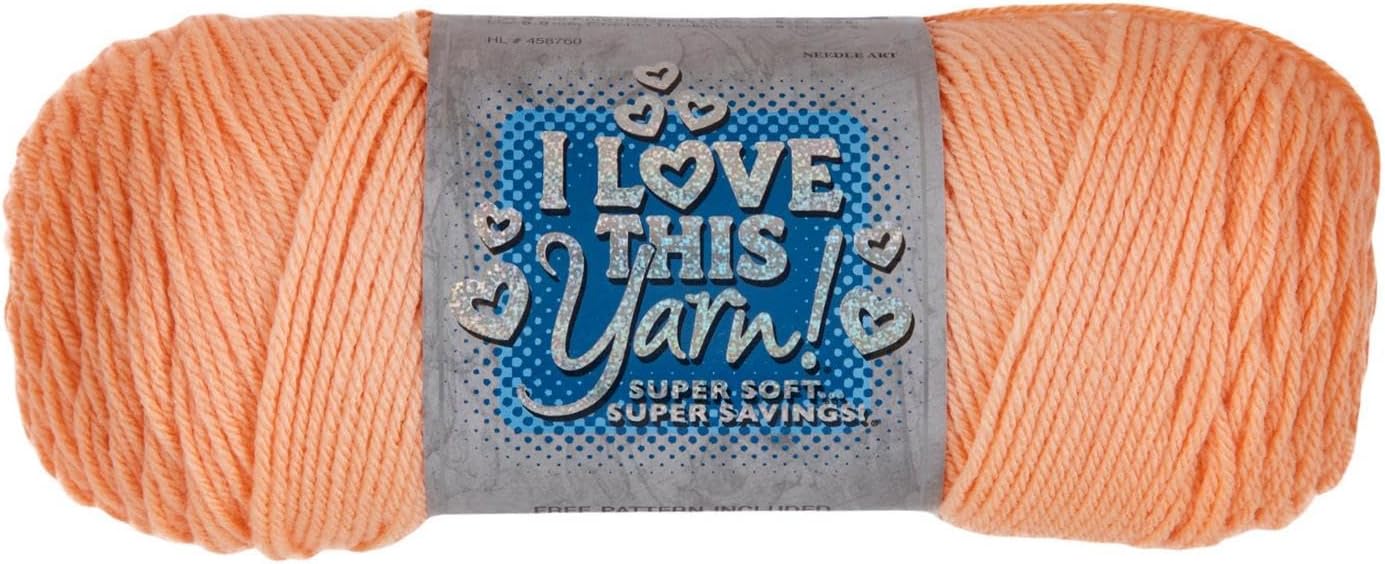 Hobby Lobby I Love This Yarn, 100% Acrylic, 230 Light Peach, Set of 2 | 4 Medium Weight, 355 Yards Per Skein, For Crocheting & Knitting