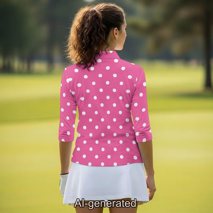 Boatee Golf Shirts for Women 3/4 Sleeve Cloth Quarter Zip Suitable for Outdoor Sports for Winter Outdoor Sports