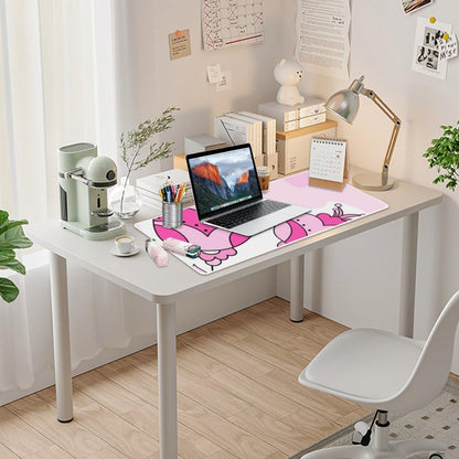 Unique Flower Light Pink Full Desk Mouse Pad 35.4 x 15.7 Inches Mouse and Keyboard Pad Hard Office Supplies Kit Cute Office Desk Decor Cubicle Accessories Pads on Top of Desks XL Computer Matt for