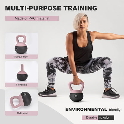 NEALFIT Soft Kettlebell 5LB/10LB/15LB/20LB/25LB, Kettlebells for Home Gym Strength Training, Anti-Slip Fitness Weights for Men Women