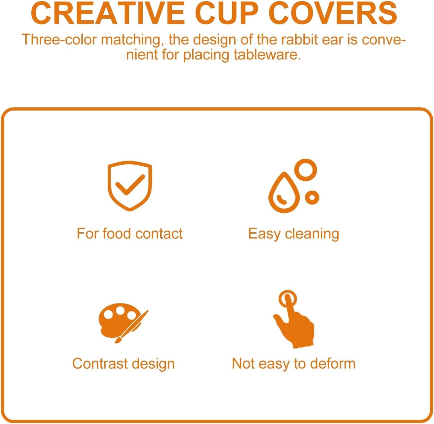 COHEALI Leak-Proof Silicone Mug Caps 10Cm Multipurpose Cup Covers with Ears Creative Silicone Cup Lids 3pcs Set with Pink Green Yellow White and Light Green Pink Colors