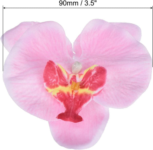 PATIKIL 3.5" Artificial Orchid Flower Heads, 20 Pack Silk Phalaenopsis Fake Butterfly Orchid Heads for Wedding Floral Bouquet Decor DIY Craft Making, Pink