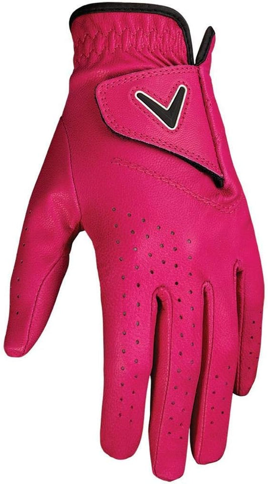 Callaway Golf Opti Color Glove (Worn on Left Hand, Ladies, Medium, Pink)